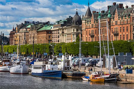 Harbour and waterfront, Ostermalm, Stockholm, Sweden Foto de stock - Con derechos protegidos, Código: 700-07783829