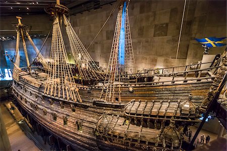 fahne - The Vasa warship, Vasa Museum, Stockholm, Sweden Stockbilder - Lizenzpflichtiges, Bildnummer: 700-07783838
