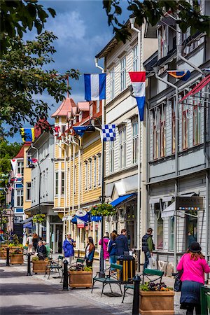 pennant flag - Street scene in Vaxholm near Stockholm, Sweden Stock Photo - Rights-Managed, Code: 700-07783856