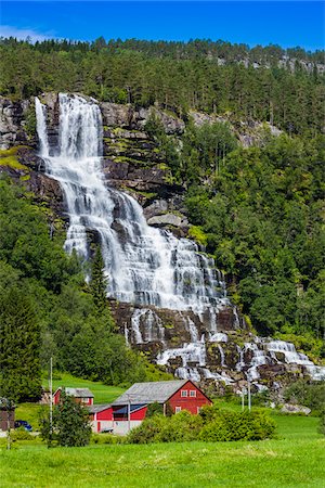 streaming (flow of movement) - Tvindefossen Waterfall, near Voss, Norway Stock Photo - Rights-Managed, Code: 700-07797767
