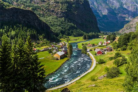 fiordo - Scenic view from the Flam Railway, Flam, Norway Fotografie stock - Rights-Managed, Codice: 700-07797769