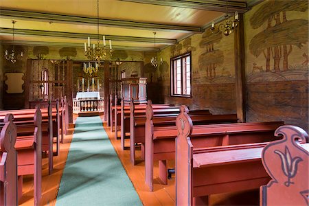 Interior of Flam Church, Flam, Norway Photographie de stock - Rights-Managed, Code: 700-07797774