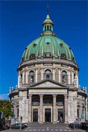 danish (places and things) - Frederik's Church (known as The Marble Church), Frederiksstaden, Copenhagen, Denmark Stock Photo - Rights-Managed, Code: 700-07802496