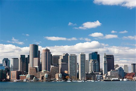 Skyline and harbor, Boston Harbor, Massachusetts, USA Foto de stock - Con derechos protegidos, Código: 700-07802594