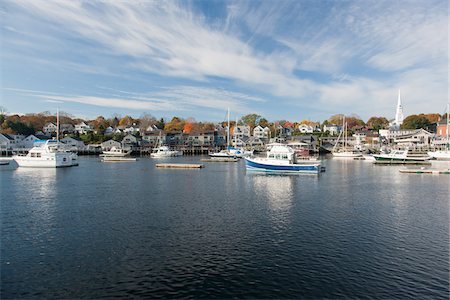 Scenic view of harbor, Belfast, Waldo County, Maine, USA Stock Photo - Rights-Managed, Code: 700-07802596