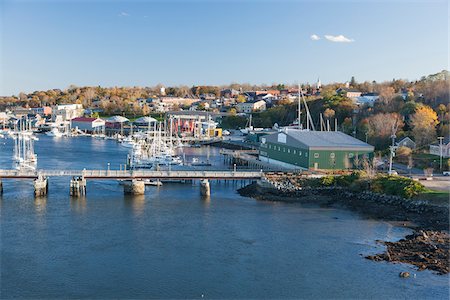 Scenic view of harbor, Belfast, Waldo County, Maine, USA Stock Photo - Rights-Managed, Code: 700-07802598