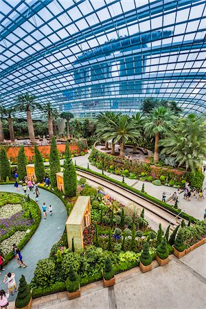 singaporean - Overview of the Flower Dome, Gardens by the Bay, Singapore Stockbilder - Lizenzpflichtiges, Bildnummer: 700-07802661