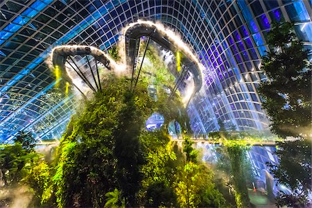 Cloud Forest conservatory, Gardens by the Bay, Singapore Photographie de stock - Rights-Managed, Code: 700-07802672