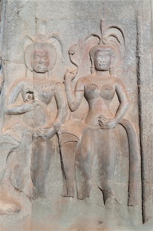 simsearch:700-07803193,k - Relief sculpture of Apsara dancers, Angkor Wat Temple complex, UNESCO World Heritage Site, Angkor, Siem Reap, Cambodia, Indochina, Southeast Asia, Asia Photographie de stock - Rights-Managed, Code: 700-07803184