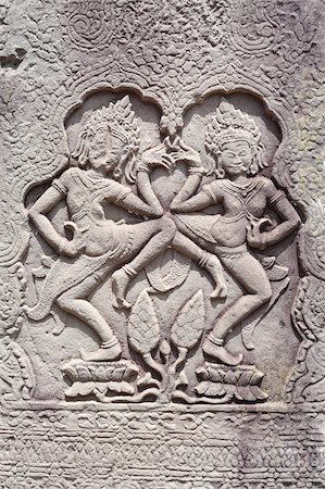 Sculpture of Apsaras, Bayon Temple, Angkor Thom, UNESCO World Heritage Site, Angkor, Siem Reap, Cambodia, Indochina, Southeast Asia, Asia Photographie de stock - Rights-Managed, Code: 700-07803197