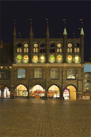 City Hall at Night, Luebeck, Schleswig Holstein, Germany Stock Photo - Rights-Managed, Code: 700-07844449