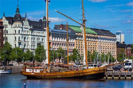 simsearch:400-04402378,k - Historic tallship docked at waterfront at North Harbour, Helsinki, Finland Stock Photo - Rights-Managed, Code: 700-07849722