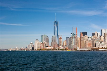 panorama de la ciudad - Skyline of Manhattan with One World Trade Center building, New York City, New York, USA Foto de stock - Con derechos protegidos, Código: 700-07840770
