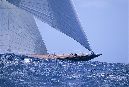 Sailing Yacht at Sea in Caribbean during Antigua Classic Yacht Regatta Foto de stock - Con derechos protegidos, Código: 700-07965841