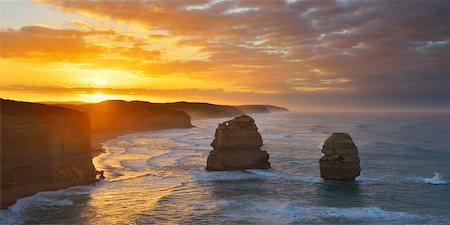 Limestone Stacks at Sunrise, The Twelve Apostles, Princetown, Great Ocean Road, Victoria, Australia Stock Photo - Rights-Managed, Code: 700-08026010