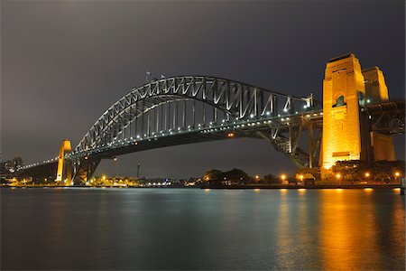 Sydney Harbour Bridge at Night, Sydney, New South Wales, Australia Stock Photo - Rights-Managed, Code: 700-08026013