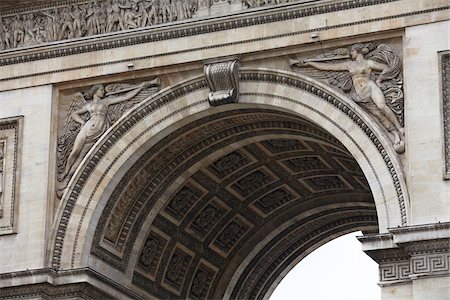 famous place in french - Detail of Arc de Triomphe, Place Charles de Gaulle, Paris, France Stock Photo - Rights-Managed, Code: 700-08059879