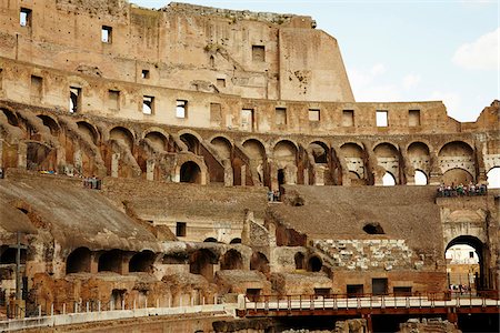 famous ancient roman landmarks - Interior of the Colosseum, ancient Rome, amphitheatre built 72-80 AD, Rome, Lazio, Italy Stock Photo - Rights-Managed, Code: 700-08102701
