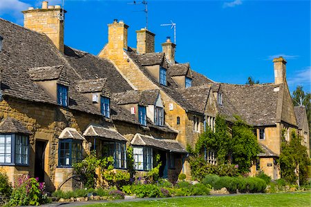 Stone cottages, Broadway, Worcestershire, The Cotswolds, England, United Kingdom Foto de stock - Con derechos protegidos, Código: 700-08122178