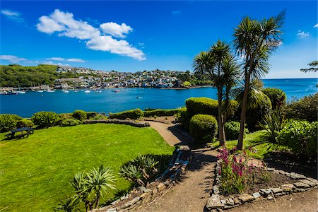 sailboats water nobody - Path by Waterfront, Fowey, Cornwall, England, United Kingdom Stock Photo - Rights-Managed, Code: 700-08122227