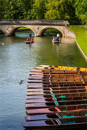 english river scenes - Punting on River Cam, Cambridge University, Cambridge, Cambridgeshire, England, United Kingdom Stock Photo - Rights-Managed, Code: 700-08145772