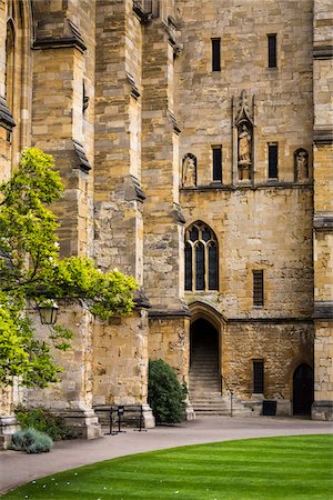 english stone wall - New College, Oxford University, Oxford, Oxfordshire, England, United Kingdom Stock Photo - Rights-Managed, Code: 700-08145862