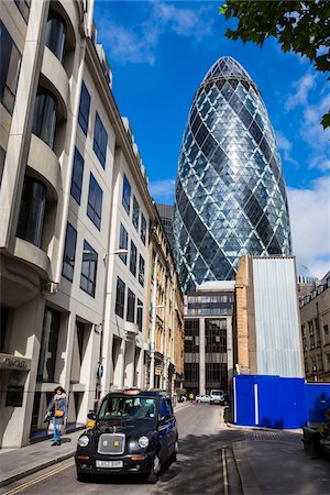 europe taxi car - 30 St Mary Axe, London, England, United Kingdom Stock Photo - Rights-Managed, Code: 700-08145959