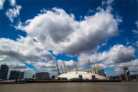 sports venues - O2 Arena and Thames River, North Greenwich, London, England, United Kingdom Stock Photo - Rights-Managed, Code: 700-08145974