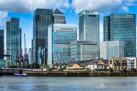 english river scenes - Canary Wharf, Isle of Dogs, London, England, United Kingdom Stock Photo - Rights-Managed, Code: 700-08145980