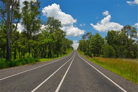 dividing line - Road in Summer, Bruce Highway, Queensland, Australia Stock Photo - Rights-Managed, Code: 700-08146209