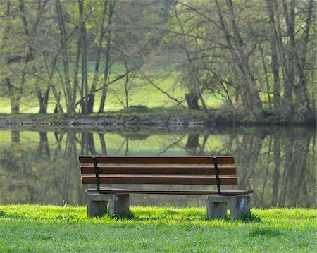 Bench by River Main in Spring, Collenberg, Lower Franconia, Spessart, Miltenberg District, Bavaria, Germany Stock Photo - Rights-Managed, Code: 700-08146260