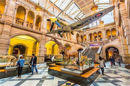 person inside of art gallery - Kelvingrove Art Gallery and Museum, Glasgow, Scotland, United Kingdom Stock Photo - Rights-Managed, Code: 700-08167215