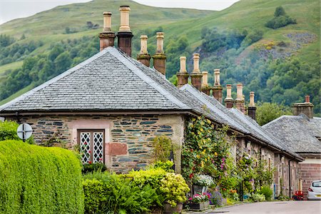 rooftops houses - Luss, Argyll & Bute, Loch Lomond, Scotland, United Kingdom Stock Photo - Rights-Managed, Code: 700-08167223