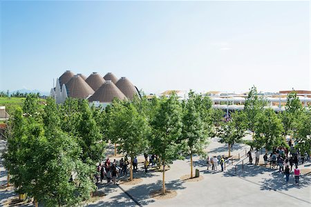 photography group people shape - Zero Pavilion and main entrance at Milan Expo 2015, Italy Stock Photo - Rights-Managed, Code: 700-08167335