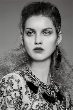 female and earring glamour head and shoulders - Portrait of Woman with Jewelery Stock Photo - Rights-Managed, Code: 700-08386037