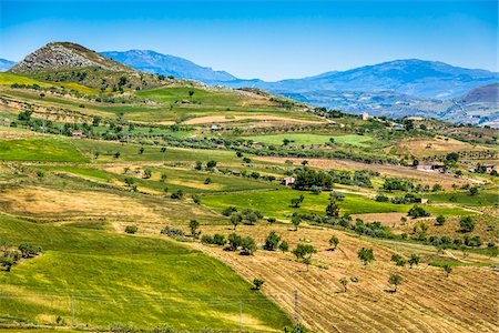Farmland near Vallelunga Pratameno in Province of Caltanissetta, Sicily, Italy Stock Photo - Rights-Managed, Code: 700-08702017