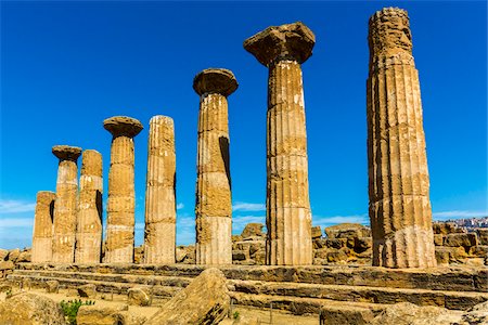 Temple of Heracles at Valle dei Templi in Ancient Greek City at Agrigento, Sicily, Italy Stock Photo - Rights-Managed, Code: 700-08702026