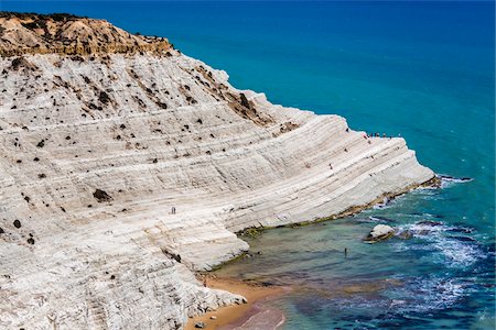 sedimentary rock - Scala dei Turchi near Porto Empedocle, Province of Agrigento, Sicily, Italy Stock Photo - Rights-Managed, Code: 700-08702041