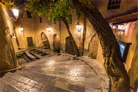 Looking Down at Stone Steps at Dusk in Cefalu, Sicily, Italy Stock Photo - Rights-Managed, Code: 700-08713445