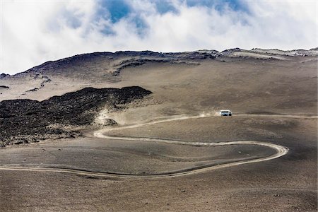 sicily etna - Vehicle on Winding Road, Mount Etna, Sicily, Italy Stock Photo - Rights-Managed, Code: 700-08723334