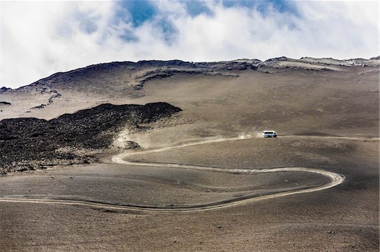 Vehicle on Winding Road, Mount Etna, Sicily, Italy Stock Photo - Premium Rights-Managed, Artist: R. Ian Lloyd, Image code: 700-08723334
