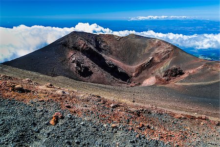 Scenic of Mount Etna, Sicily, Italy Photographie de stock - Rights-Managed, Code: 700-08723339