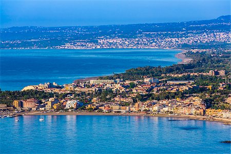 sicily skyline in italy - Overview of Giardini Naxos, Sicily, Italy Stock Photo - Rights-Managed, Code: 700-08723330