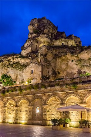 santa maria de idris - Church of Santa Maria di Idris at Dusk, Matera, Basilicata, Italy Photographie de stock - Rights-Managed, Code: 700-08737518