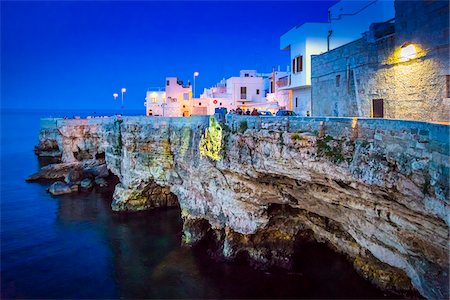 rocky coast - Coastal View of Polignano a Mare at Dusk, Puglia, Italy Stock Photo - Rights-Managed, Code: 700-08739692