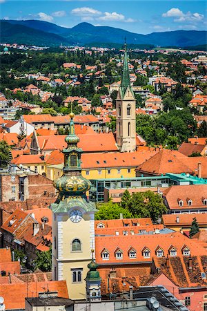 simsearch:700-03638981,k - Overview of Rooftops and Towers in Zagreb, Croatia Stock Photo - Rights-Managed, Code: 700-08765291