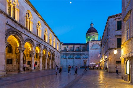 Cultural History Museum in Rector''s Palace at Dusk in Dubrovnik, Dalmatia, Croatia Stock Photo - Rights-Managed, Code: 700-08765332