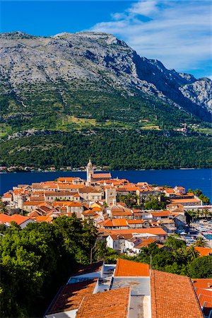 Overview of Korcula, Dalmatia, Croatia Photographie de stock - Rights-Managed, Code: 700-08765356