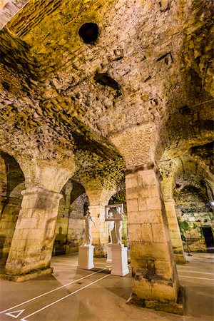 Basement Halls of Diocletian's Palace in the Old Town of Split in Split-Dalmatia County, Croatia Stock Photo - Rights-Managed, Code: 700-08765451