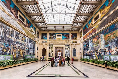 The Detroit Industry Murals, by Diego Rivera at the Detroit Institute of Arts, Detroit, Michigan, United States Photographie de stock - Rights-Managed, Code: 700-08765565